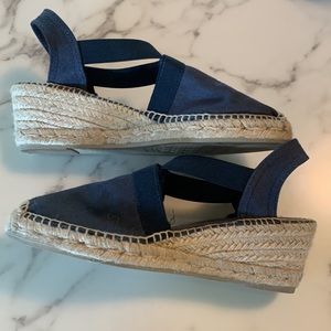 Toni Pons Slingback Espadrille Sandals Dark Blue Size 9